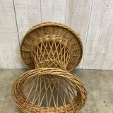 Vintage wicker pedestal table