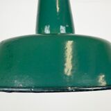 Industrial green enamel pendant lamp, 1960s
