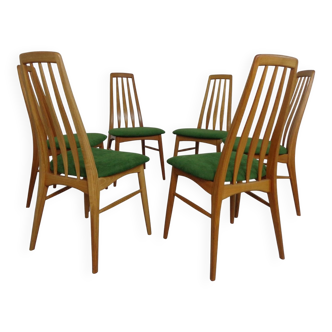 Eva dining chairs in teak by Niels Koeefoed for Hornslet Møbelfabrik, Denmark, 1960s, set of 6.