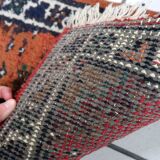 Tapis vintage du Moyen-Orient Hamadan fait main en laine – 41 x 58 cm 1970s