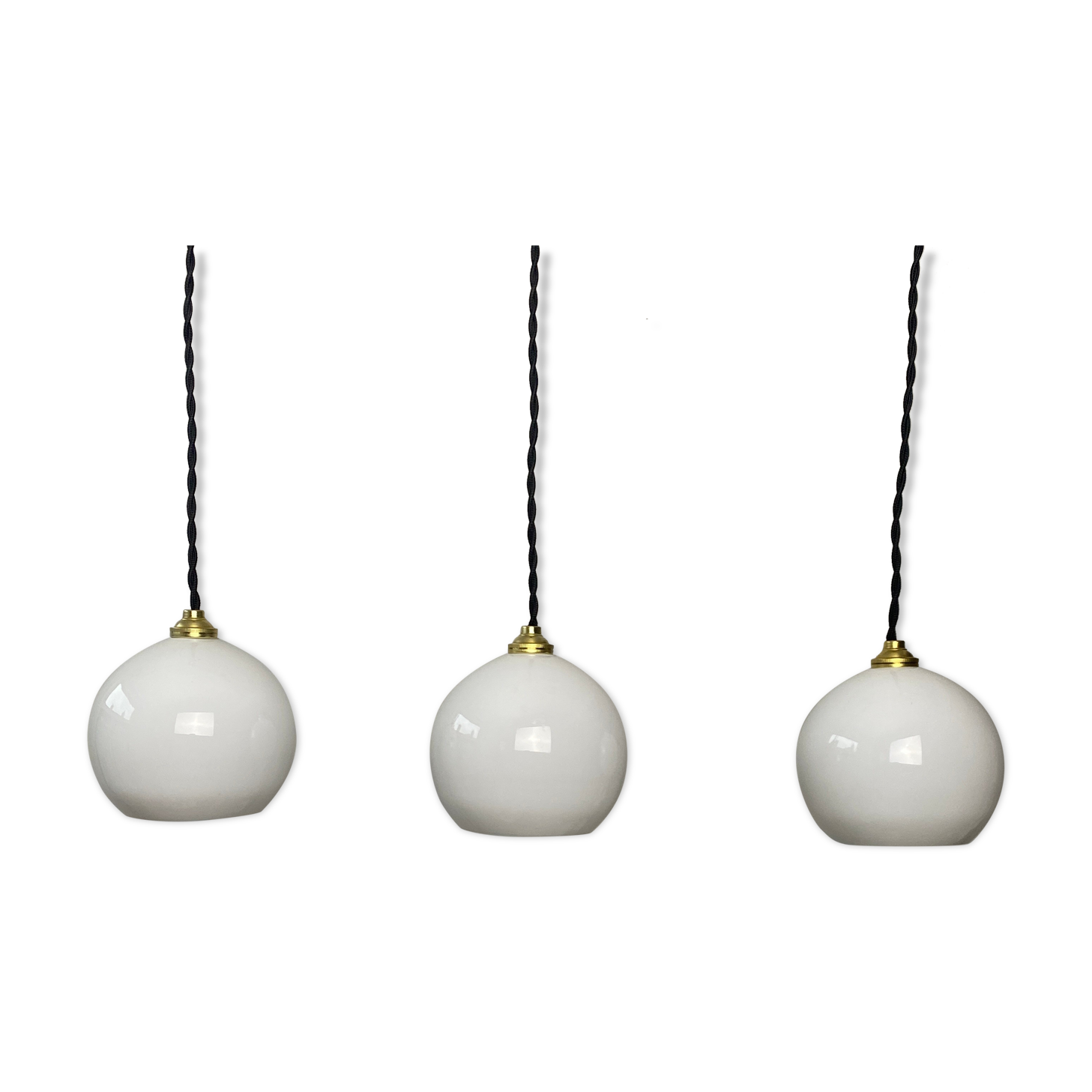 LOT 3 OLD VINTAGE OPALINE SUSPENSIONS