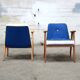Fauteuil vintage des années 60 Chierowski bleu