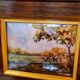 Original enamel painting, framed, signed EJ Guitard