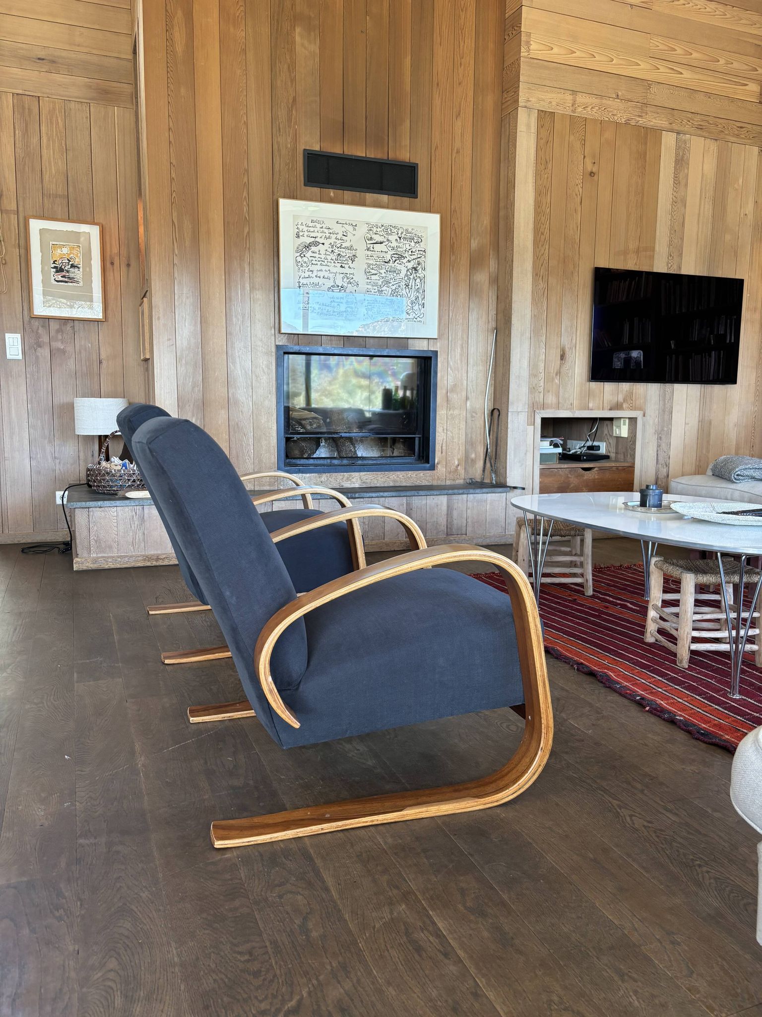 Vintage 1950s armchair inspired by Alvar Aalto, Set of 2
