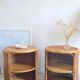 Pair of wicker bedside tables circa the 1970s.