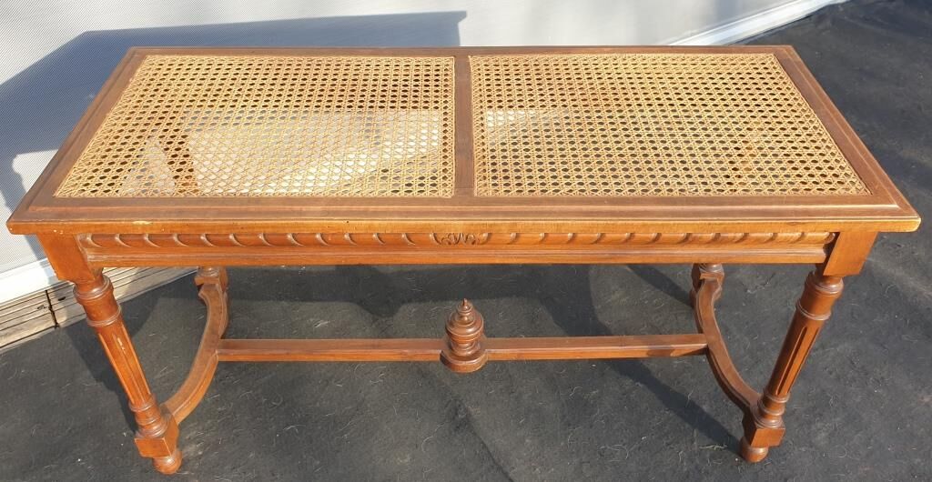 Louis XVI double-style canne piano bench