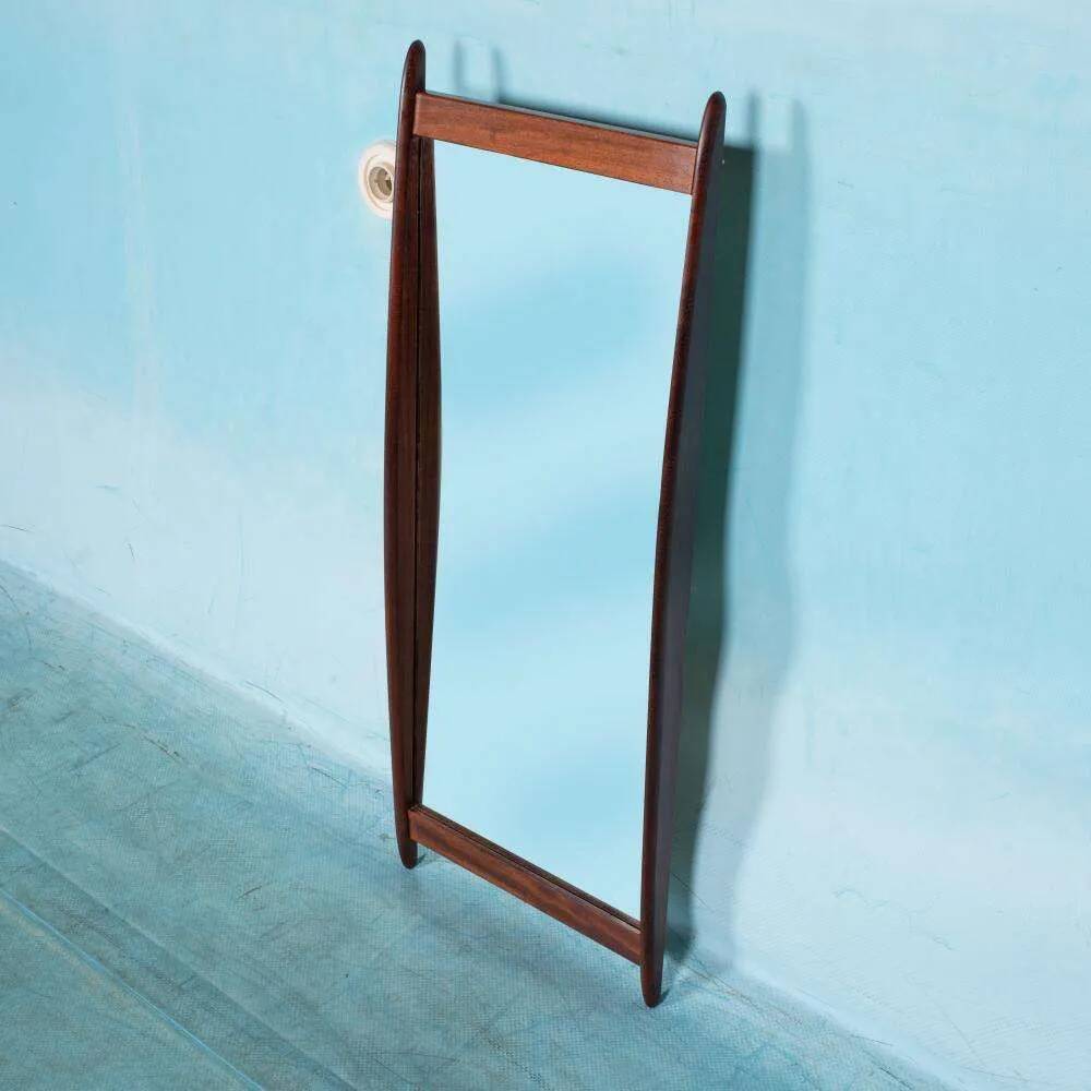 Scandinavian teak mirror from the 1960s.