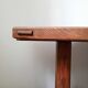 Brutalist oak coffee table in aircraft wing shape - stamped - circa 1960