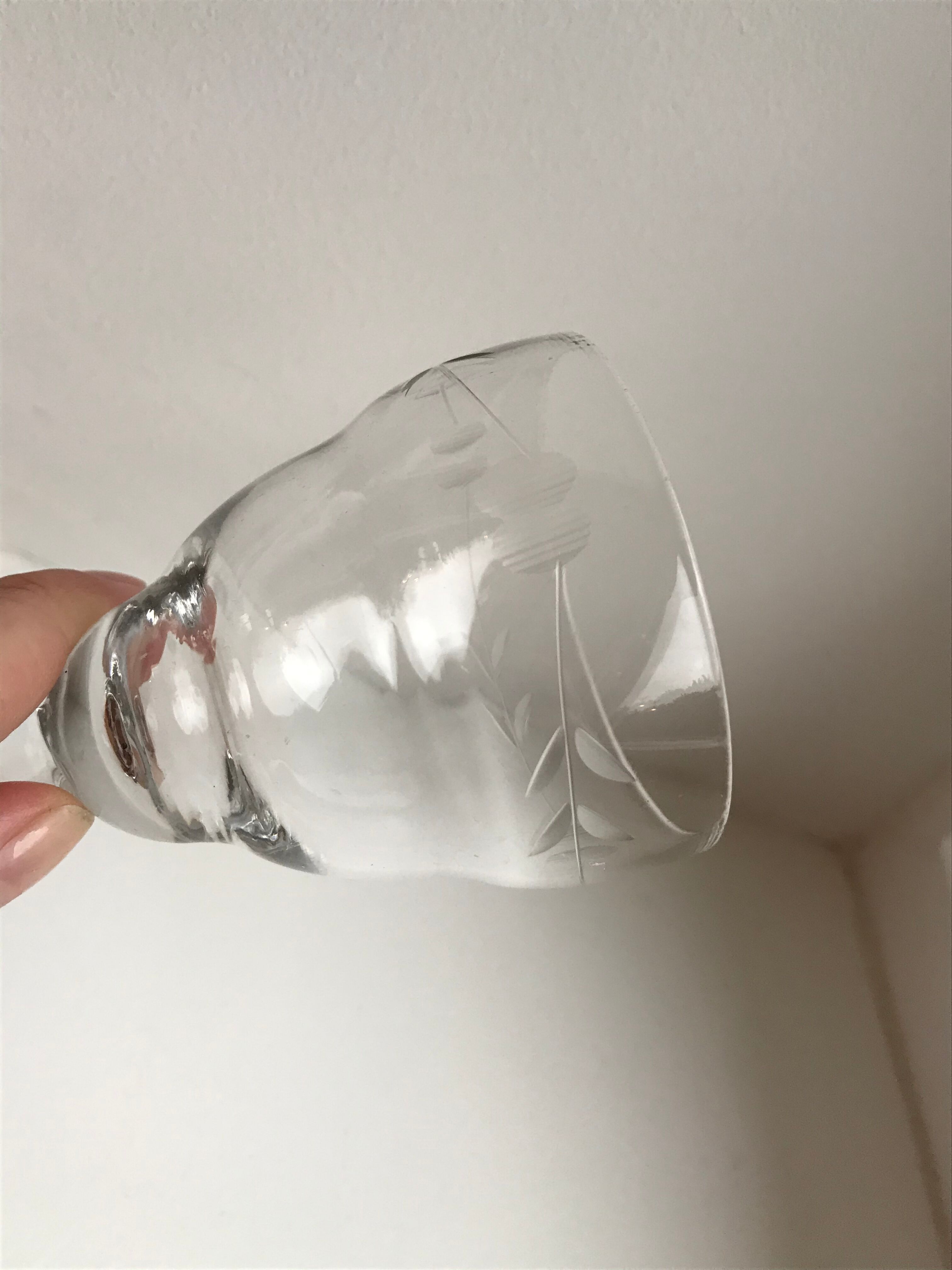 Lot of 5 small 50s/60s crystal glasses