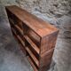 Old workshop shelf in French pine, industrial shoe cabinet, around 1900.