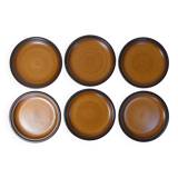 6 assiettes plates en grès