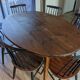 Oval solid wood farmhouse table