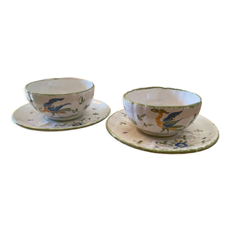 Duo of earthenware tea cups