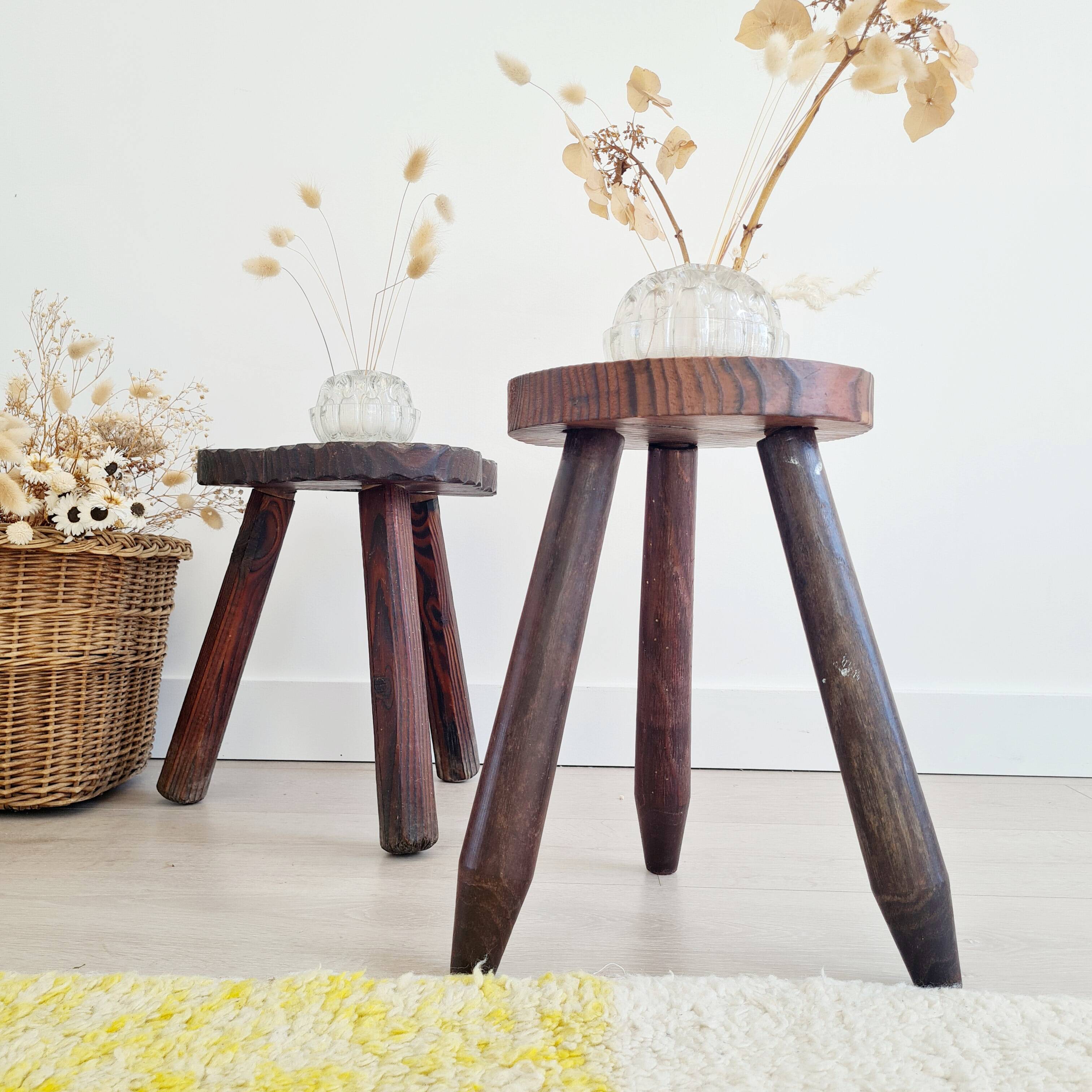 Wooden tripod stool - antique shepherd's stool