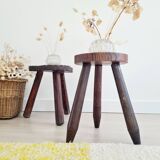 Tabouret tripode en bois - tabouret de berger ancien