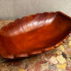 Vintage Red Carved Wooden Bowl / Pocket Dish - 41 / 25 / H 8 cm