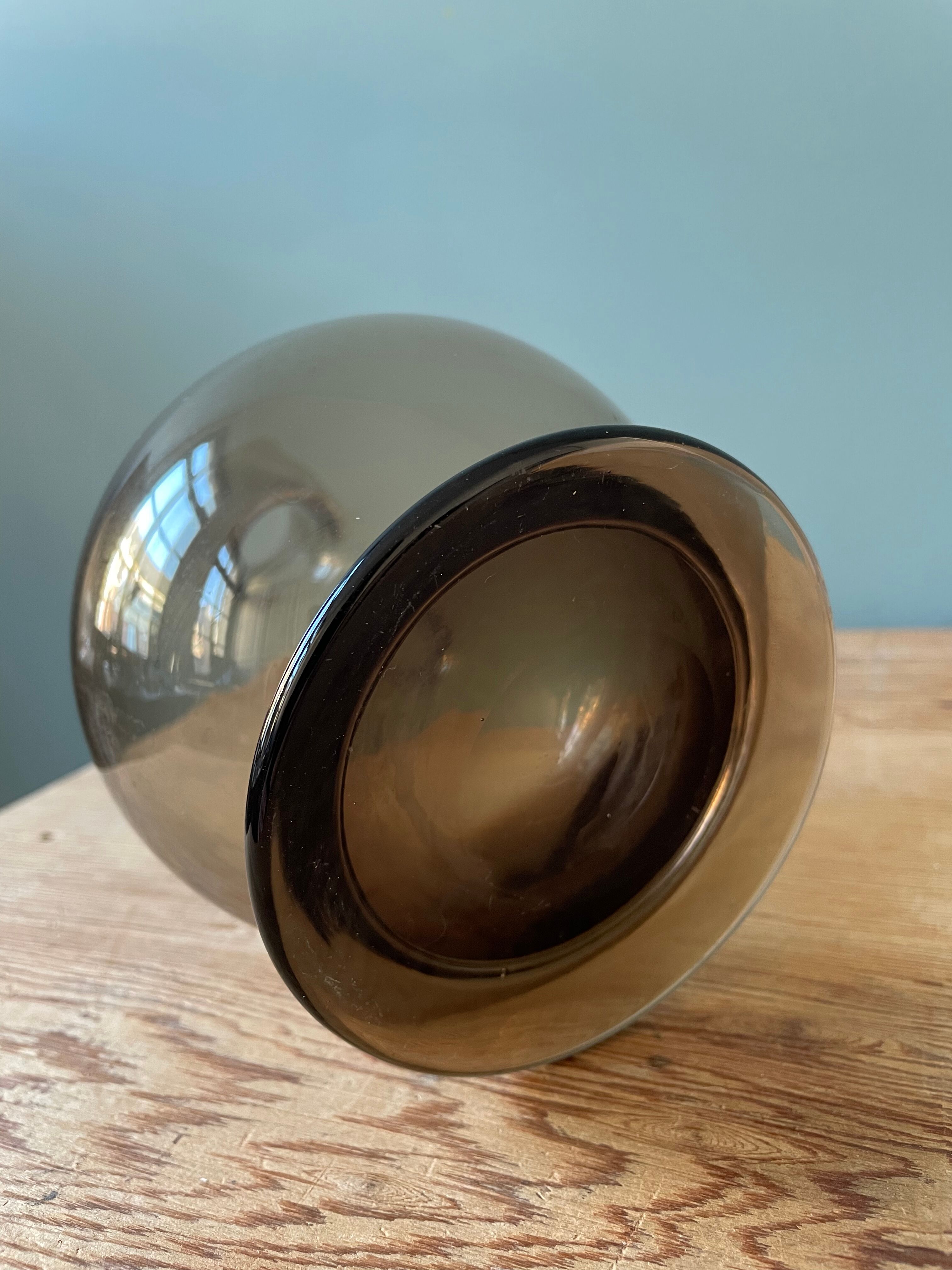 Old smoked glass liquor decanter