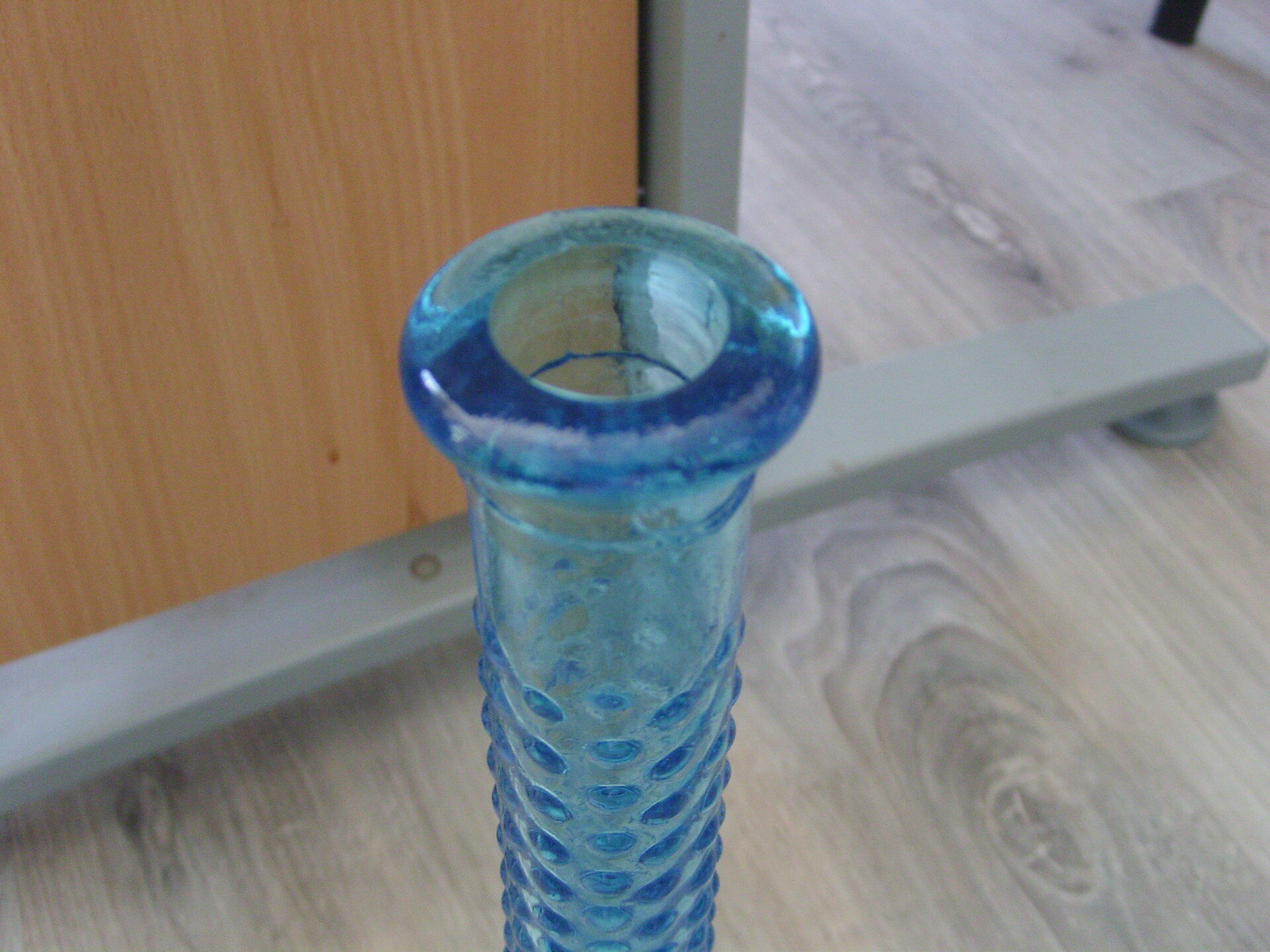 Vintage empoli Italian blue glass carafe