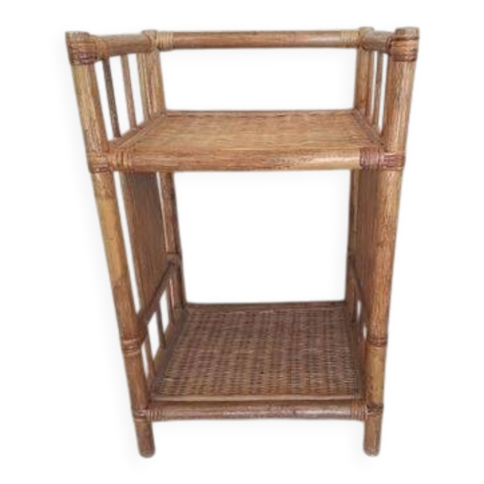 Vintage rattan bedside table