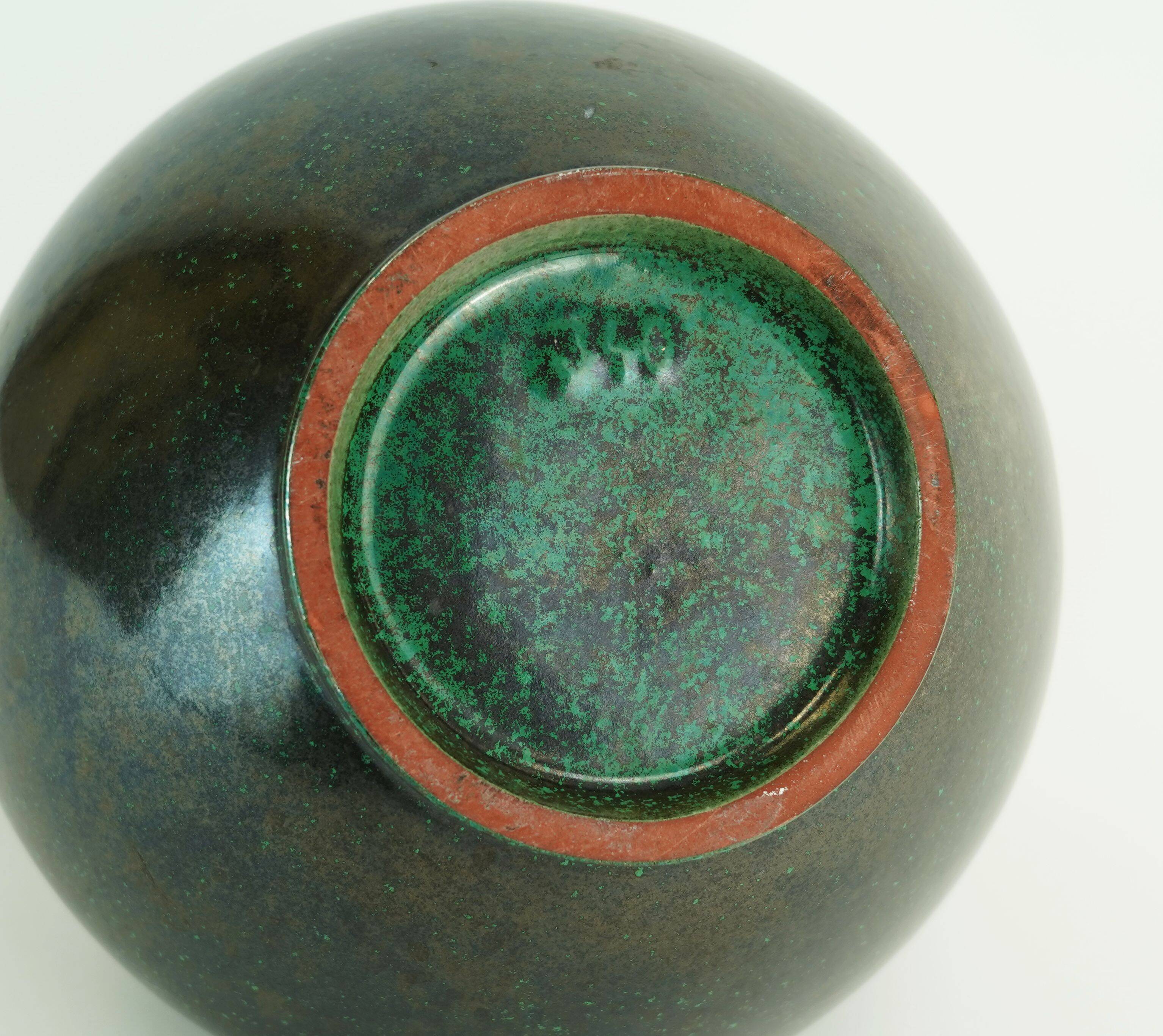 ruscha mid century VASE black and green kurt tschoerner model 340
