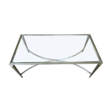 Table basse néoclassique laiton et verre