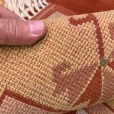 Old Turkish Milas Rug 200x142 cm vintage carpet Ushak Region Beige Rust Medium