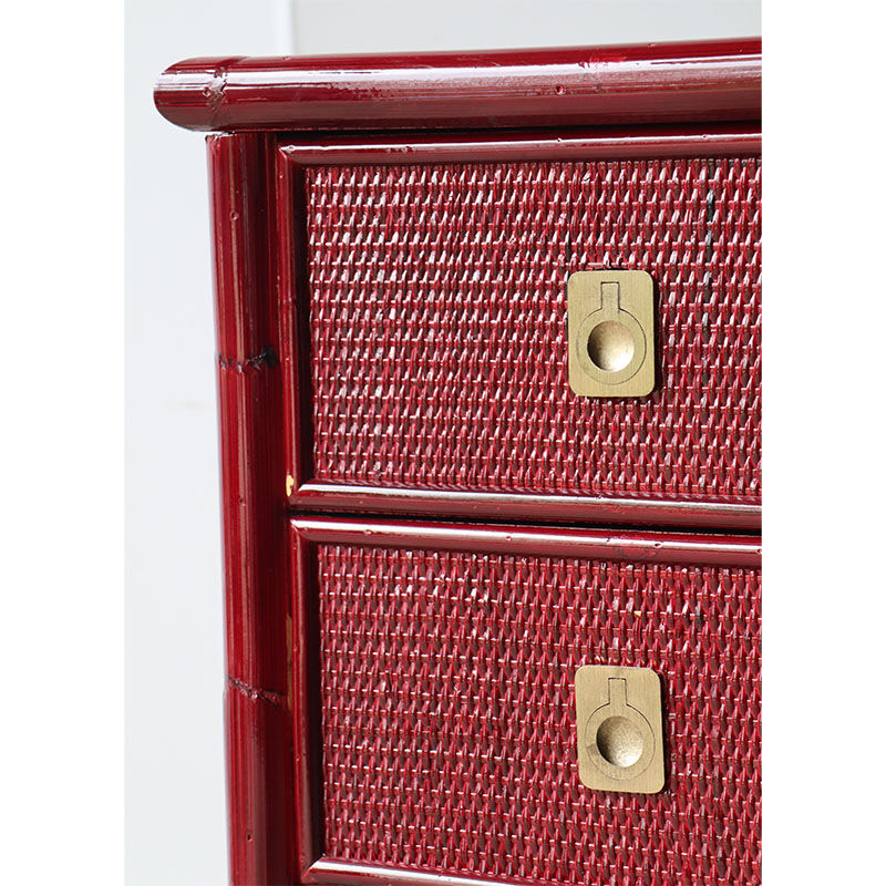 Vintage Dal Vera chest of drawers in bamboo and wicker, 1960