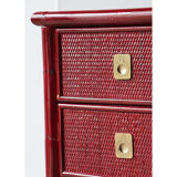 Vintage Dal Vera chest of drawers in bamboo and wicker, 1960