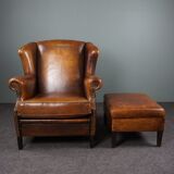 Armchair + sheepskin pouf