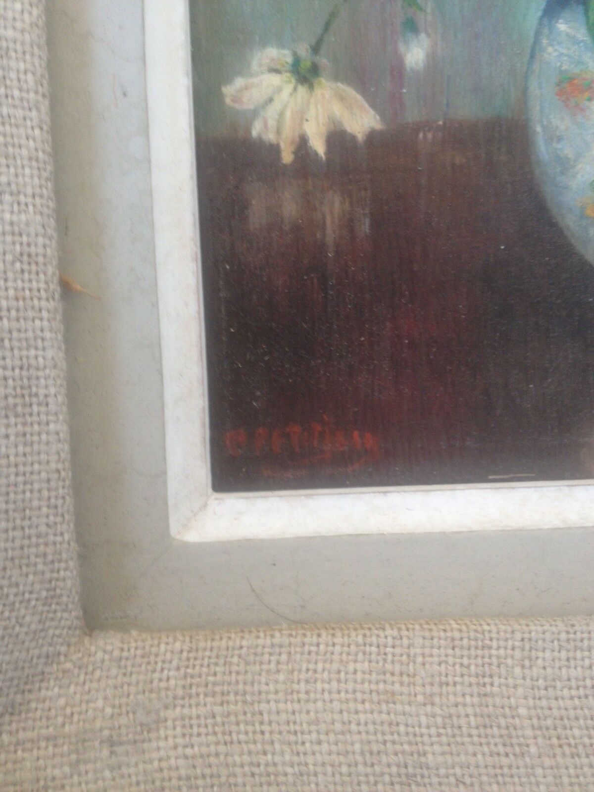 Painting bouquet of flowers signed Petit Jean