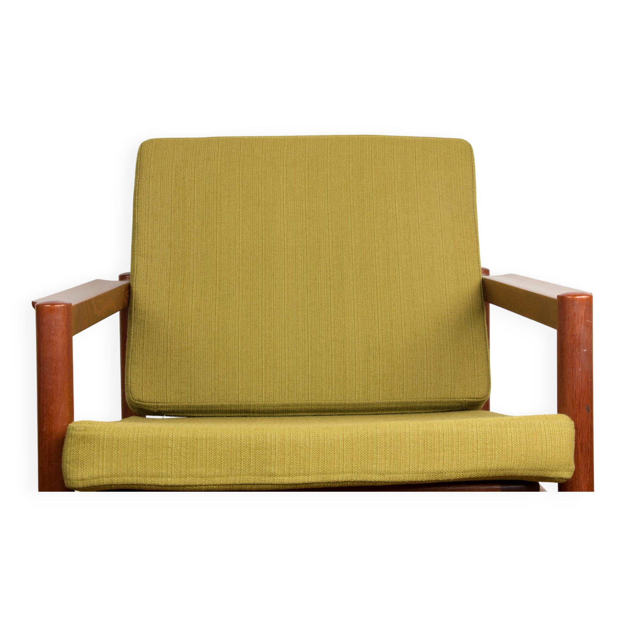 Danish Teak and fabric armchair by Børge Jensen & Sønner 1960.