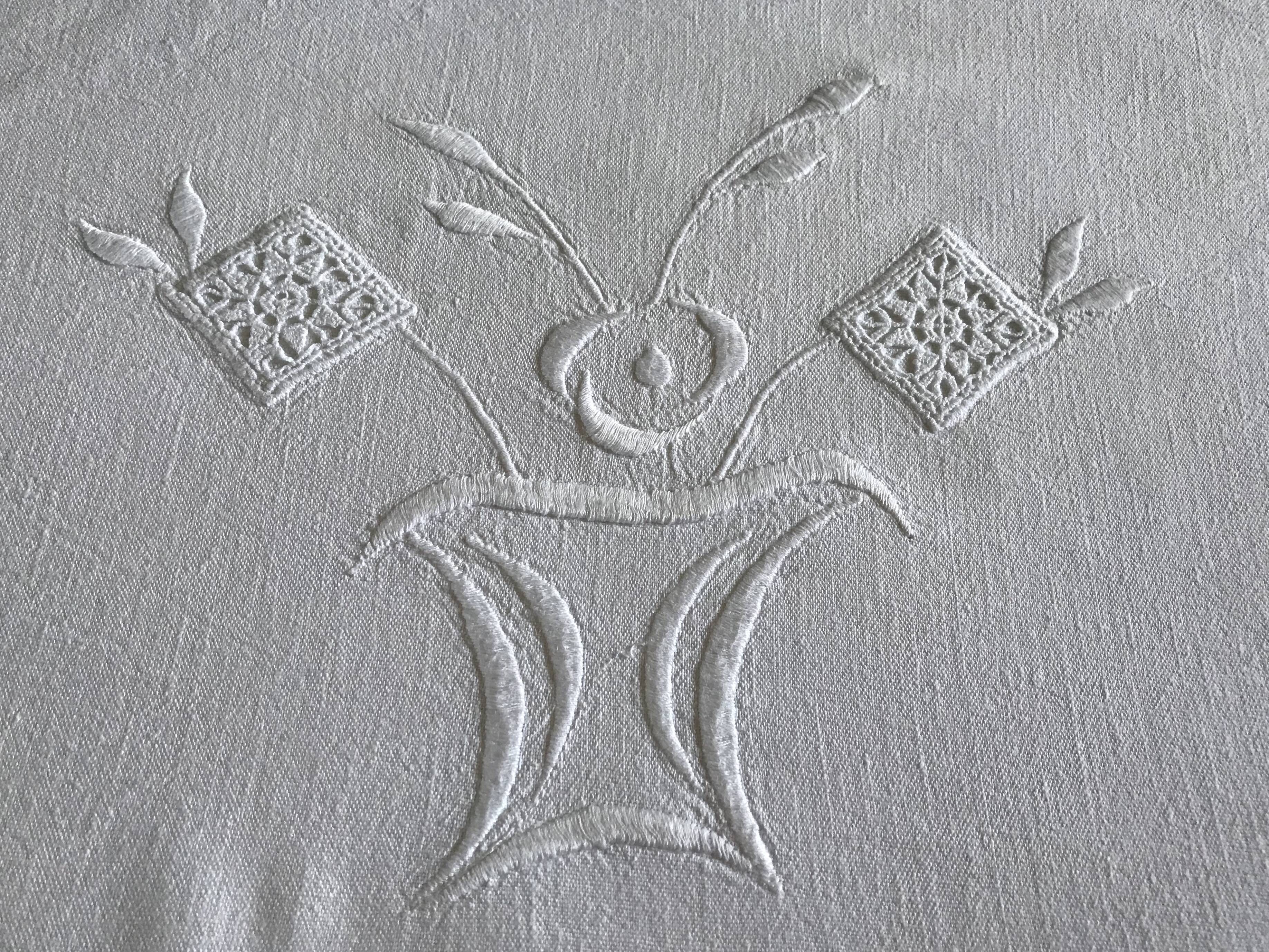 Old embroidered sheet 240 x 188cm