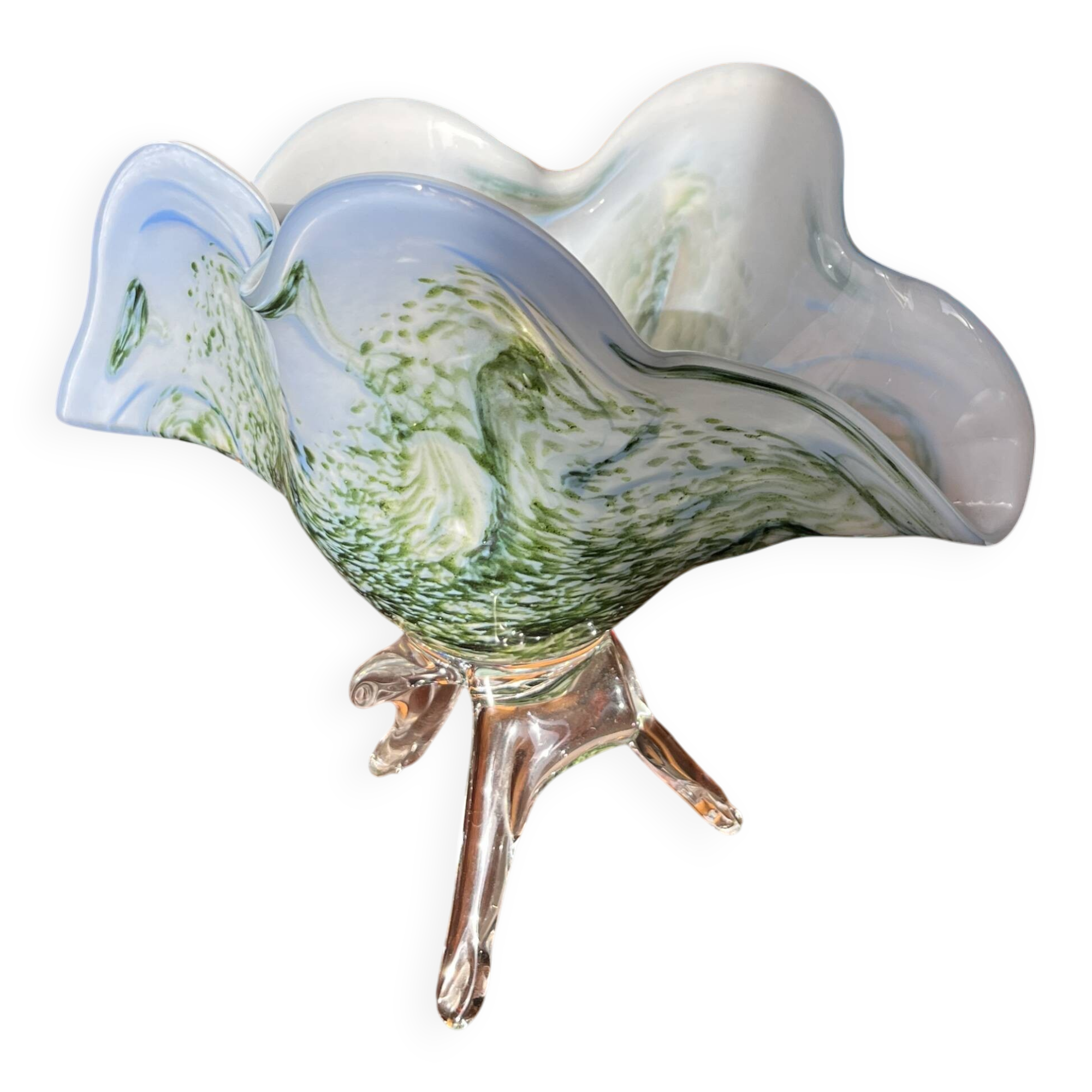 Rare Murano glass footed bowl
