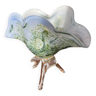 Rare Murano glass footed bowl