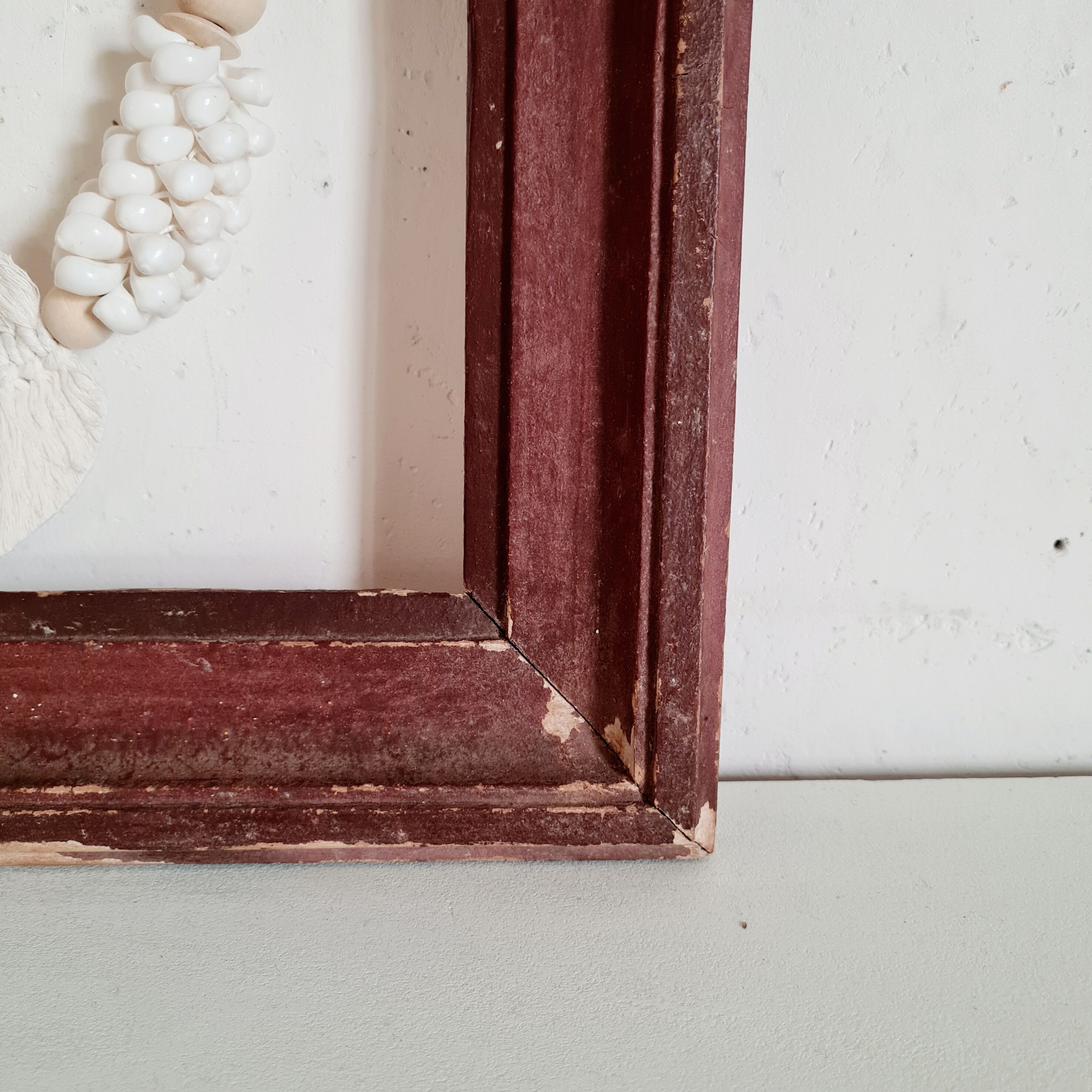 Old frame wood dark burgundy color