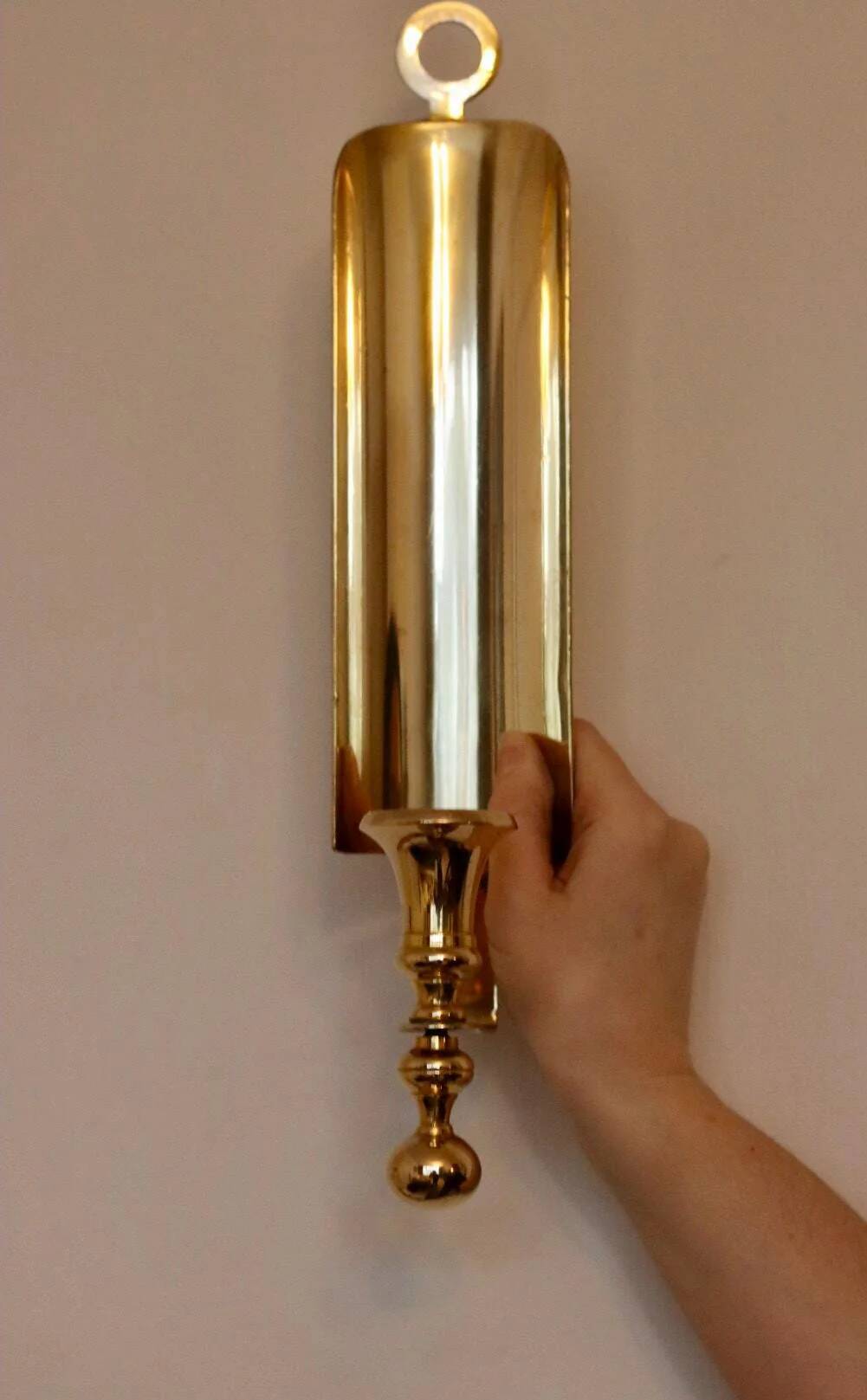 Pair of mid-century Swedish brass sconces