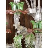 Venetian Floral “Cà Rezzonico” Murano Glass Wall Sconce With Silver Leaf