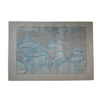 Carte des courants marins courant océanique global datant de 1905
