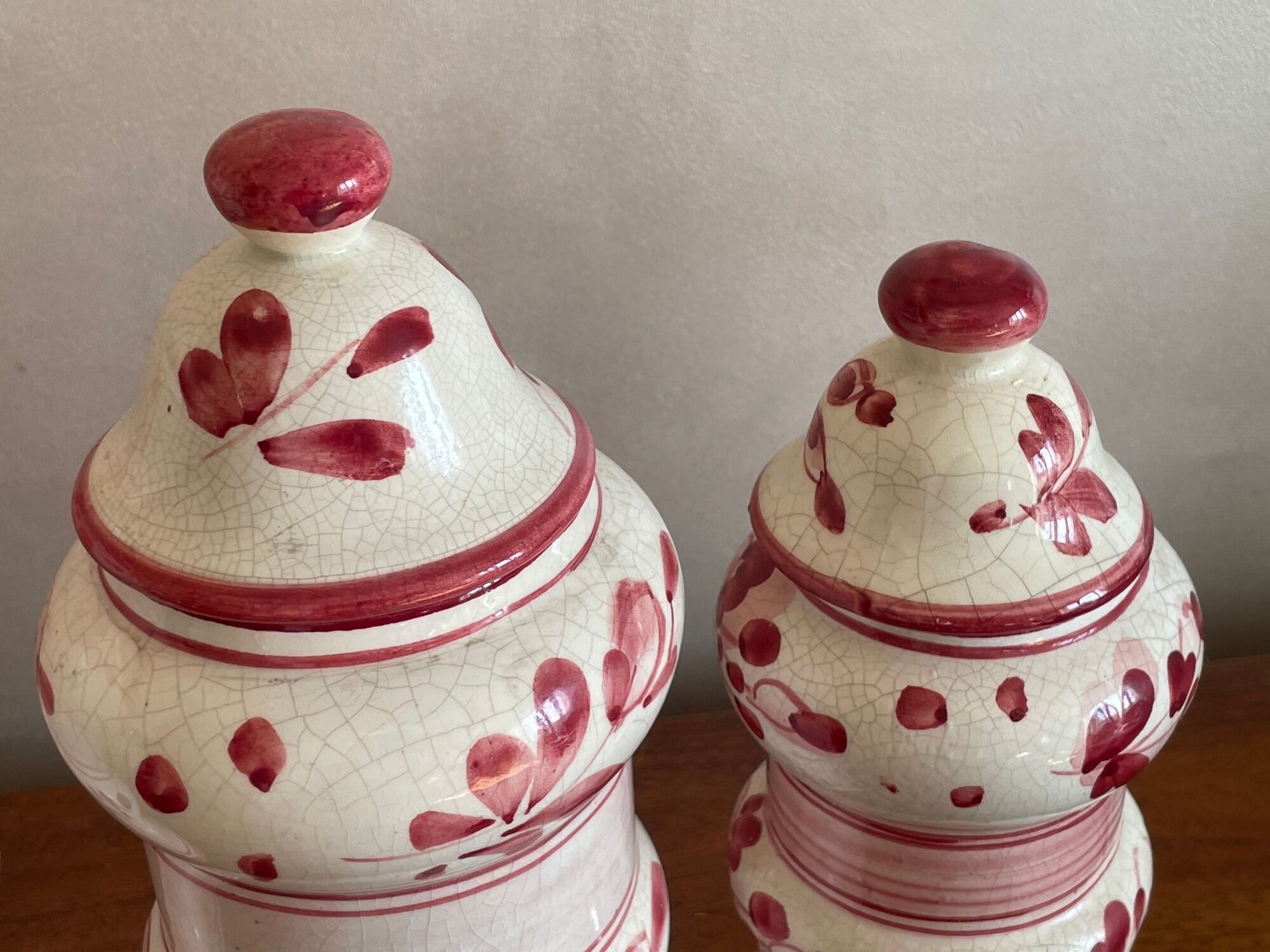 Trio of apothecary pots mint, verbena linden