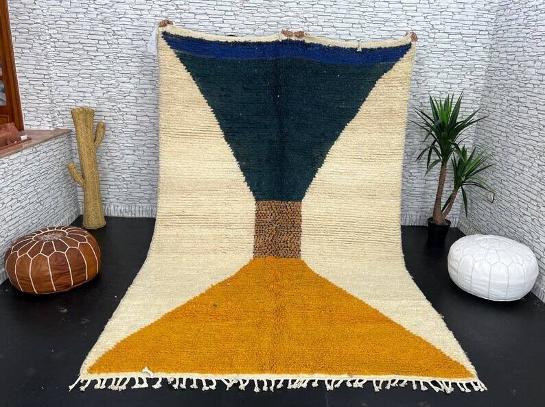Handmade wool rug 3/2 Moroccan