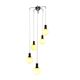Lampe suspendue Cascade avec 5 boules en verre blanc, années 70
