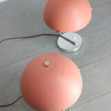 Mid-century pink sphere table lamp