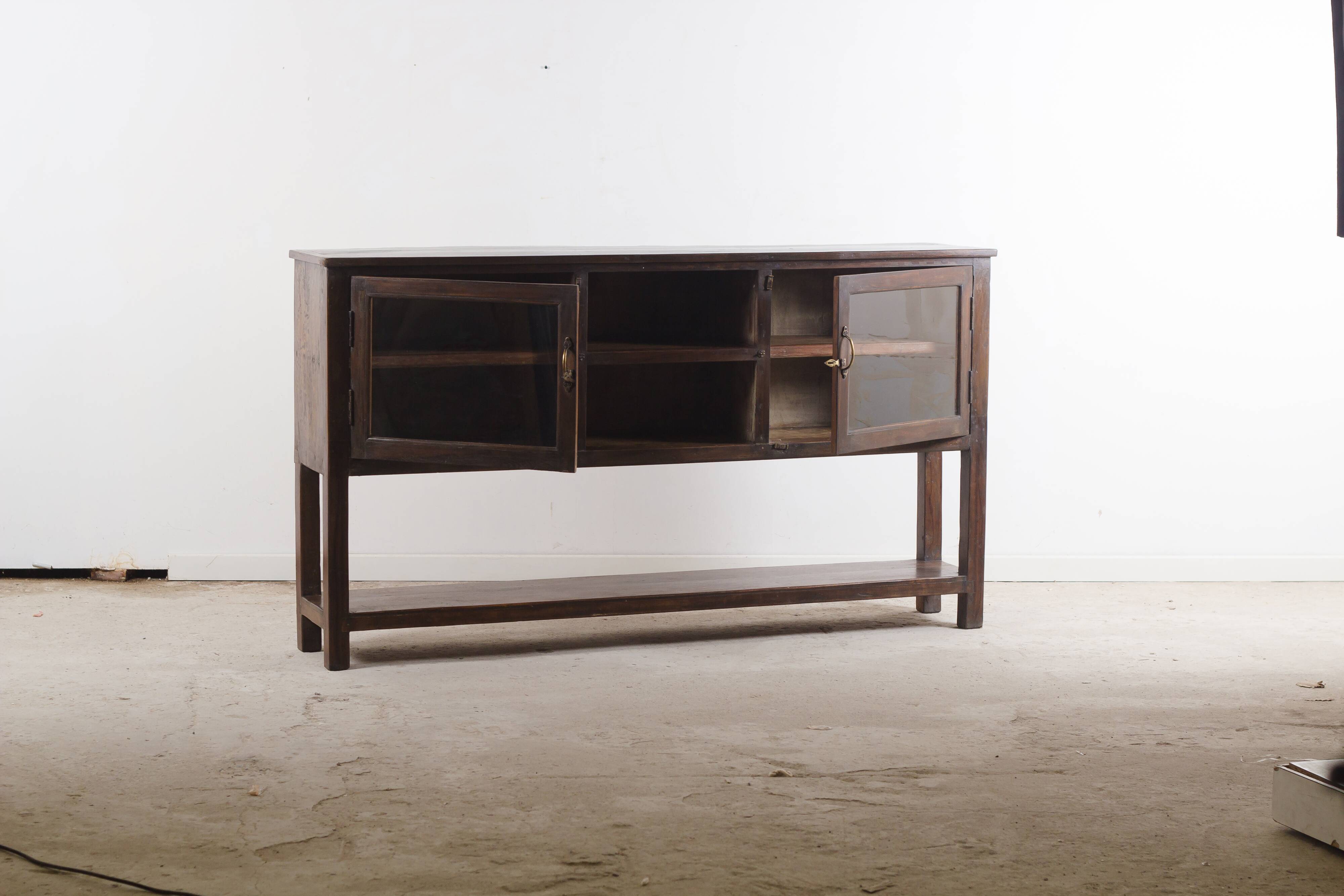 Vintage wooden showcase sideboard