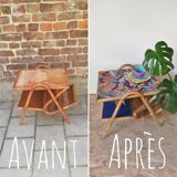 Bamboo and rattan side table revisited