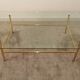 Coffee table glass and gold metal 80s