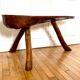 Brutalist tripod coffee table in solid wood, vintage 1960
