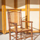 Canned armchair wood imitation bamboo, colonial armchair, interior decoration