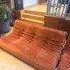 Togo set by Michel Ducaroy for Ligne Roset – 4 pieces in orange velvet.