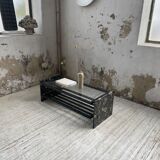 Coffee table year 80 Italian marble and glass