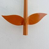 Large 1970s "flower" mirror in orange metal